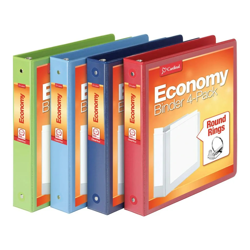 Cardinal 1.5" 3-Ring Binder 4-Pack