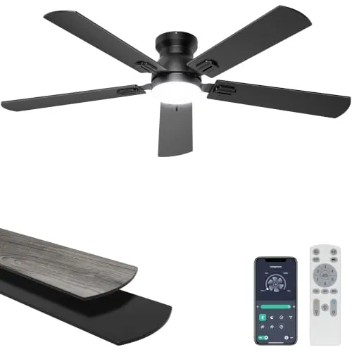 Ohniyou 52'' Low Profile Ceiling Fan with Lights