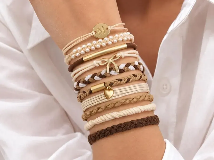 Hair Tie Bracelets 10-Pack