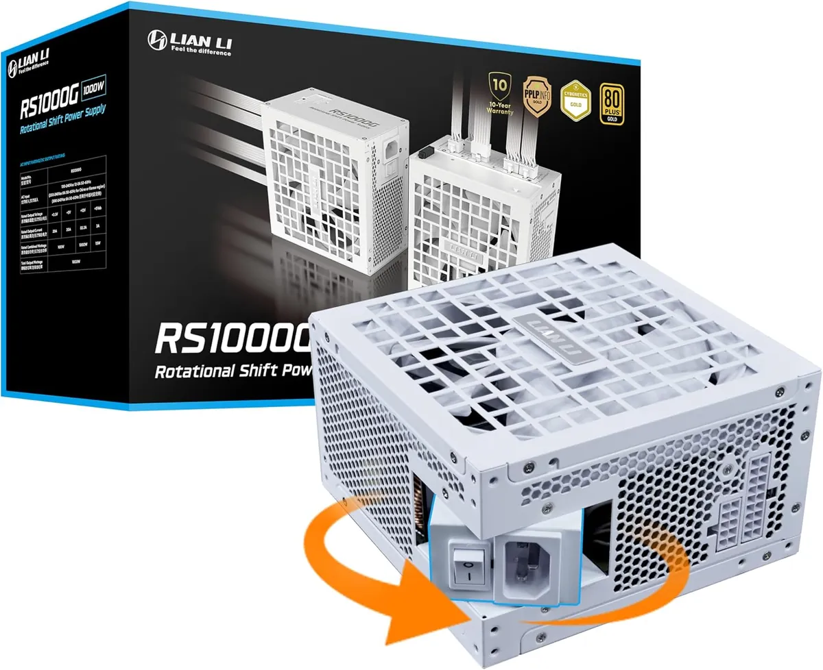 Lian Li RS1000G 1000W ATX Power Supply w/o USB Fan Hub - White