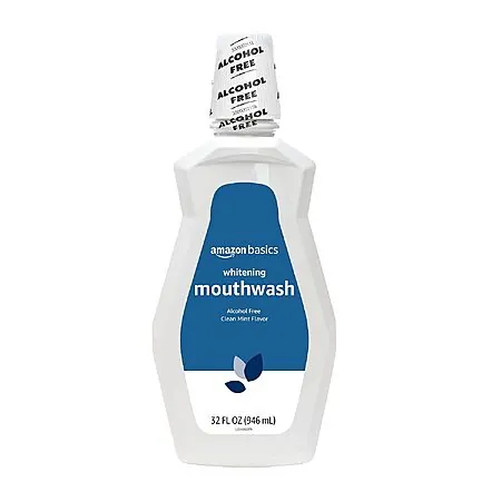 Prime Members: 32-Oz Amazon Basics Alcohol-Free Whitening Mouthwash (Clean Mint)