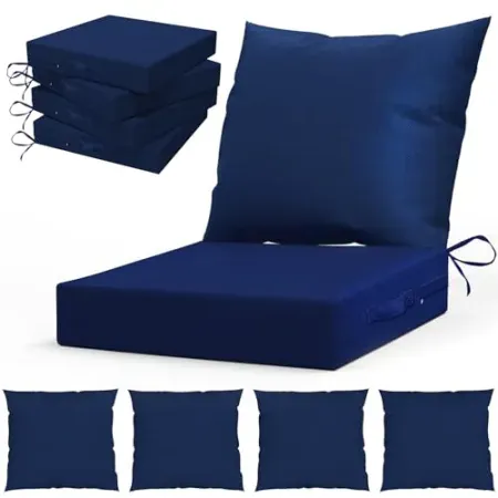 Set-of-4 L’AGRATY 24" x 24" Outdoor Chair Cushions w/ Backrest