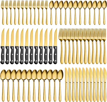 72-Piece Pleafind Stainless-Steel Silverware Set for 12