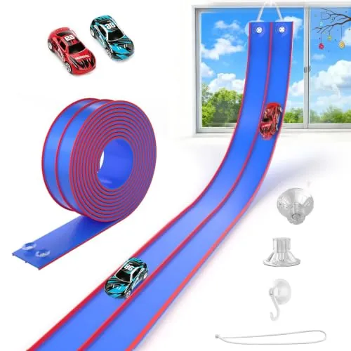Flexible Race Track for Kids, 15 Ft Dual Car Track Set