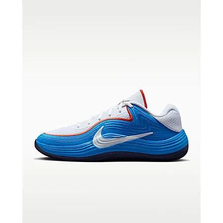 Nike Men's Precision 8 Low Basketball Shoes (White/Light Photo Blue/Red/White)