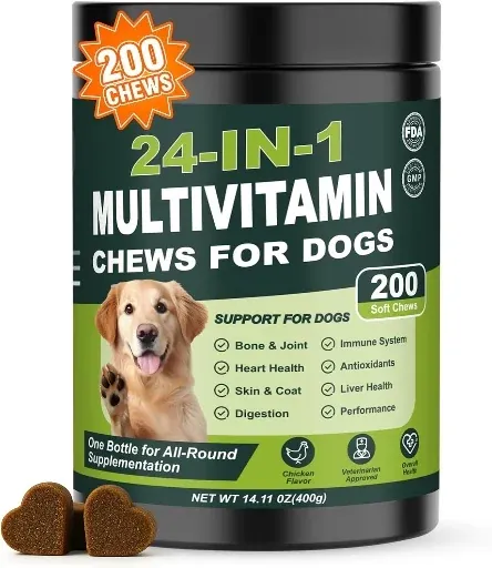 24-in-1 Dog Vitamins and Supplements - 200 Count