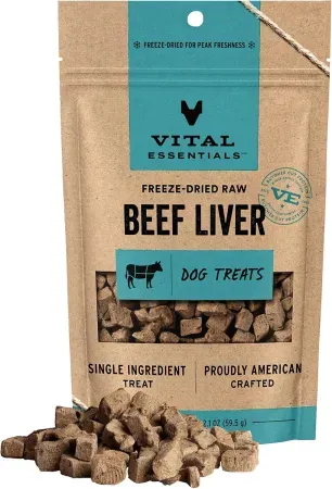 2.1oz Vital Essentials Freeze Dried Dog Treats