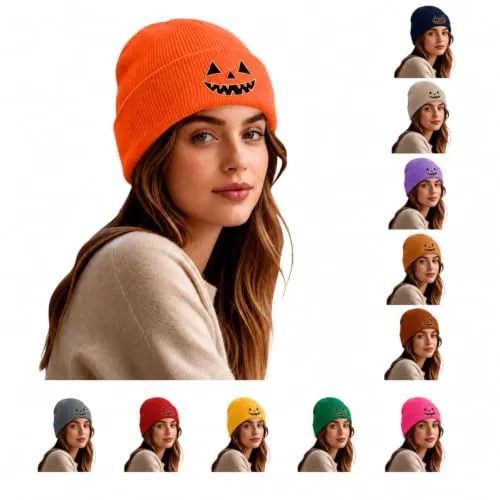 Halloween Pumpkin Knit Hat