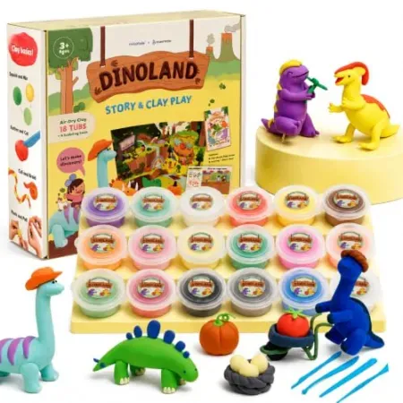 CMTOOP Dinoland Air Dry Story & Clay Play Kit