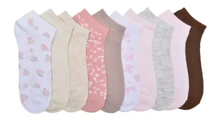10-Pack No Boundaries Womens Low-Cut Socks