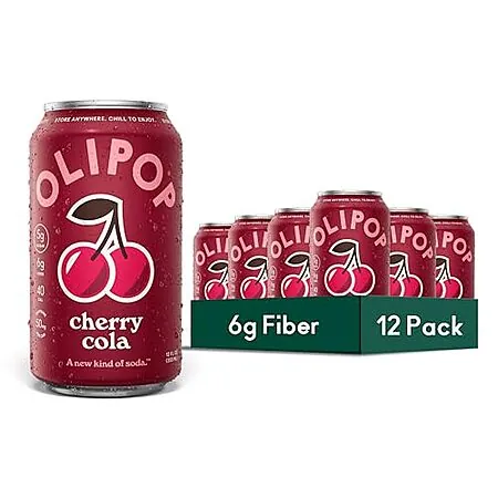 12-k 12-Oz OLIPOP Prebiotic Soda (Cherry Cola)