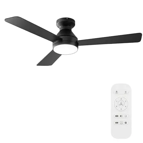 Ceiling Fan with Light 42 Inch Flush Mount 6 Speed