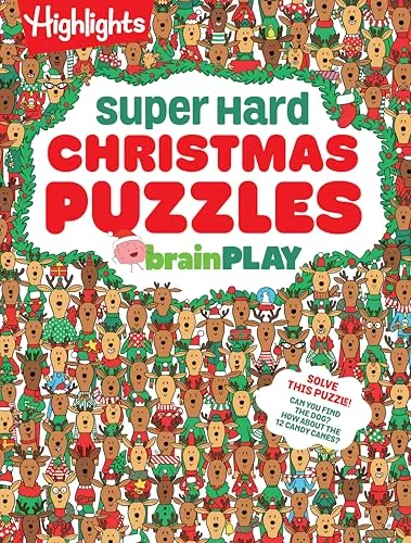 Highlights brainPLAY Super Hard Christmas Puzzles Book