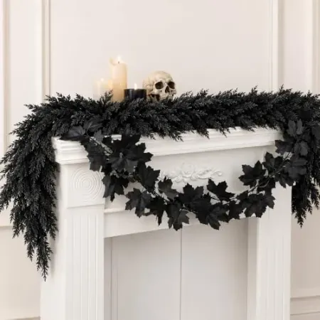 2-Piece Watayo Black Halloween Cedar Garland