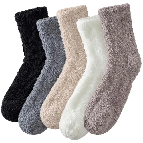 Winter Soft Slipper Socks, 5-Pair