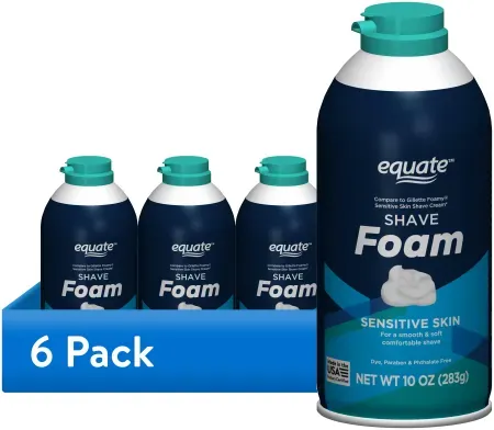 6-Pack 10oz Equate Men's Sensitive Skin Shave Foam