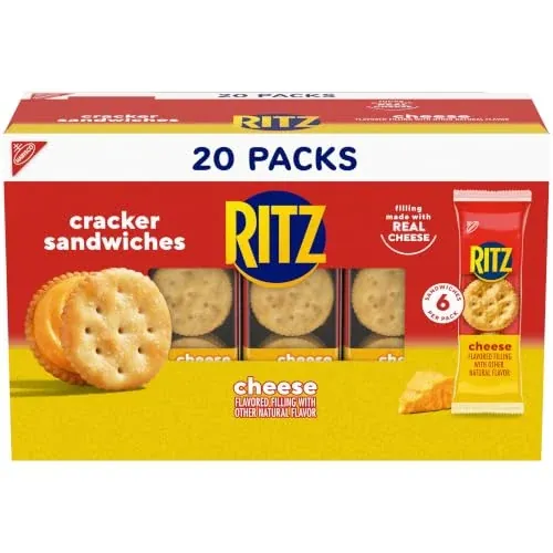RITZ Cheese Sandwich Crackers 20 Snack Packs
