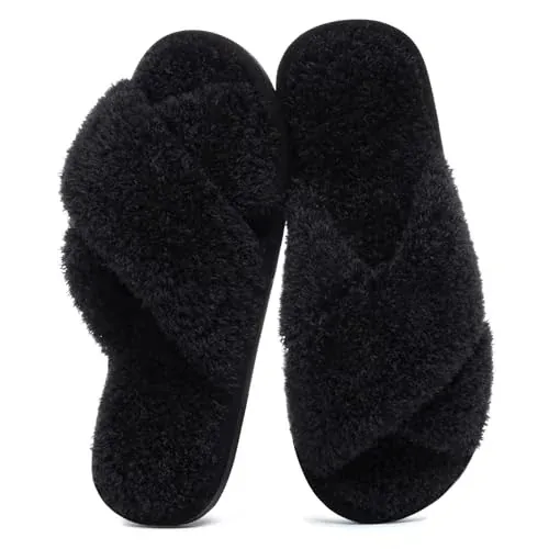 Evshine Memory Foam Fuzzy House Slippers