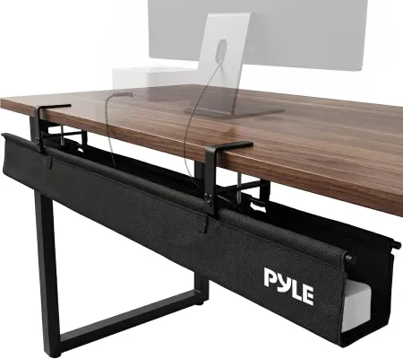 Pyle 48" Under Desk Cable Management Tray with Built-in Ties
