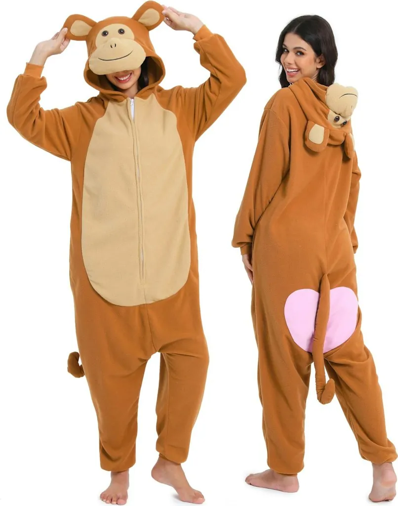 Adult Monkey Fleece Onesie