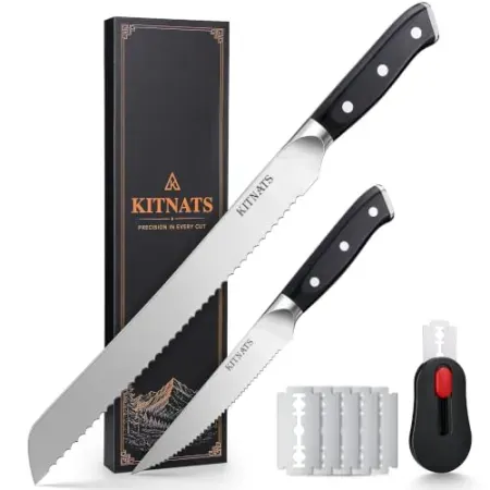 3-Piece KITNATS Serrated Sourdough Bread Knife Set