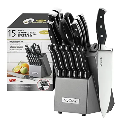 McCook® 15 Piece Knife Set with Built-in Sharpener
