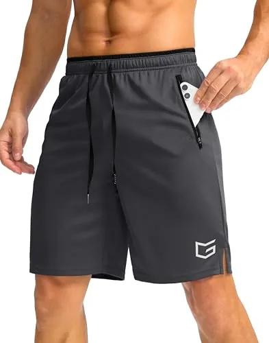 G Gradual Men's Athletic Shorts with Zipper Pockets
