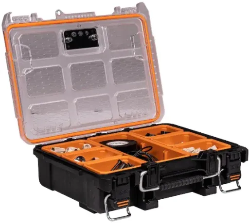 RIDGID Pro Gear System Gen 2.0 Multi-Section Tool and Small Parts Organizer with Transparent Lid