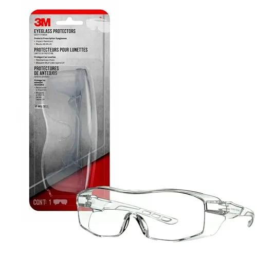3M Over-the-Glasses Eyeglass Protectors w/ Scratch Resistant & UV Protective Clear Lens