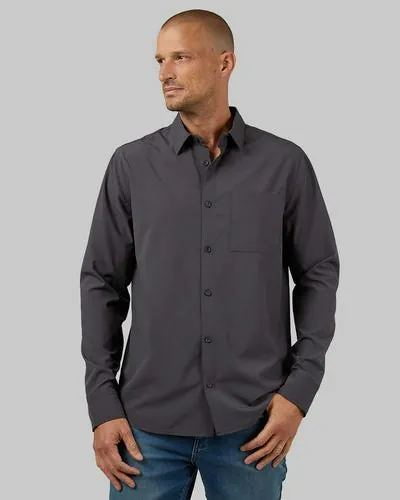 32 Degrees Men's Stretch Woven Long Sleeve Button-Up Shirt