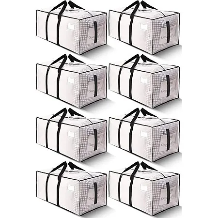 HOMESURE Semi-Transparent Heavy Duty Moving Bags: 12-pk $28, 8-pk