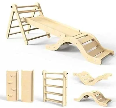 Pikler Triangle Set 7-in-1 Toddler Climbing Toy