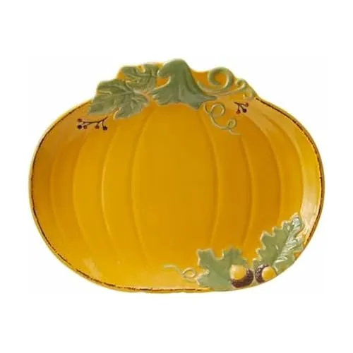 Pfaltzgraff Plymouth Autumn Harvest Thanksgiving 12″ Pumpkin Platter