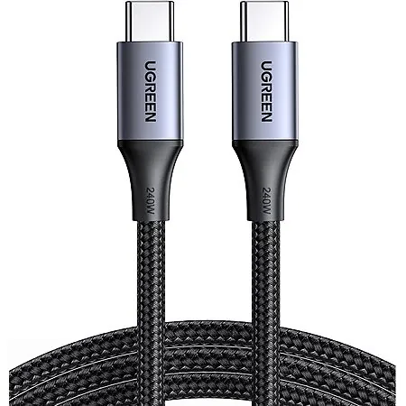 6.6' UGREEN 240W USB-C to USB-C Nylon Braided Fast Charging Cable (Black)