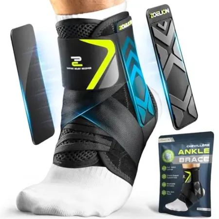 ZOELION Ankle Brace with Self-Adjusting Side Pads