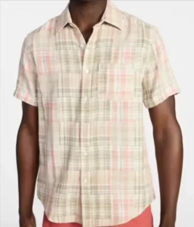 George Men's Patchwork Shirt with Short Sleeves