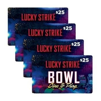 Four $25 Lucky Strike Gift Cards