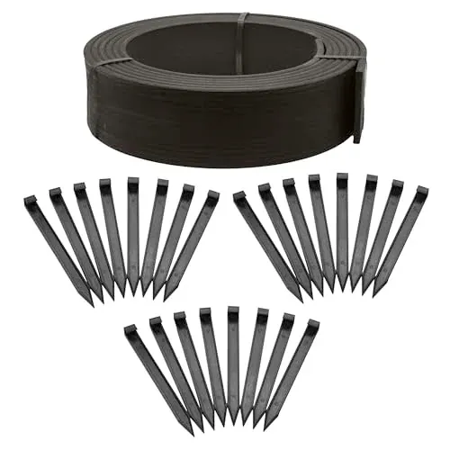 EasyFlex 4-Inch Composite Landscape Edging Kit, 40-Foot, Black