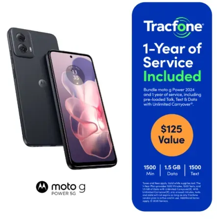 Tracfone 128GB Motorola Moto G Power 5G Phone + 1-Year Service