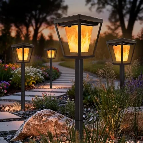 Brimax 6 Pack Flickering Flame Solar Pathway Lights