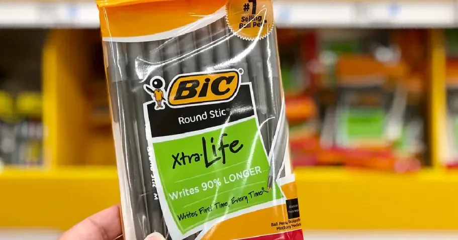 BIC Round Stic Black Ballpoint Pens Medium 10-Count