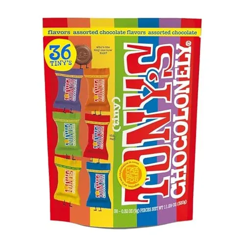 Tony's Chocolonely Assorted Chocolate Candy Pieces, 36 Count