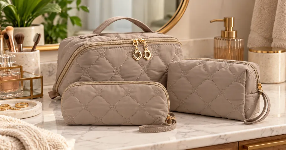 Puffer Makeup Bag 3-Piece Sets