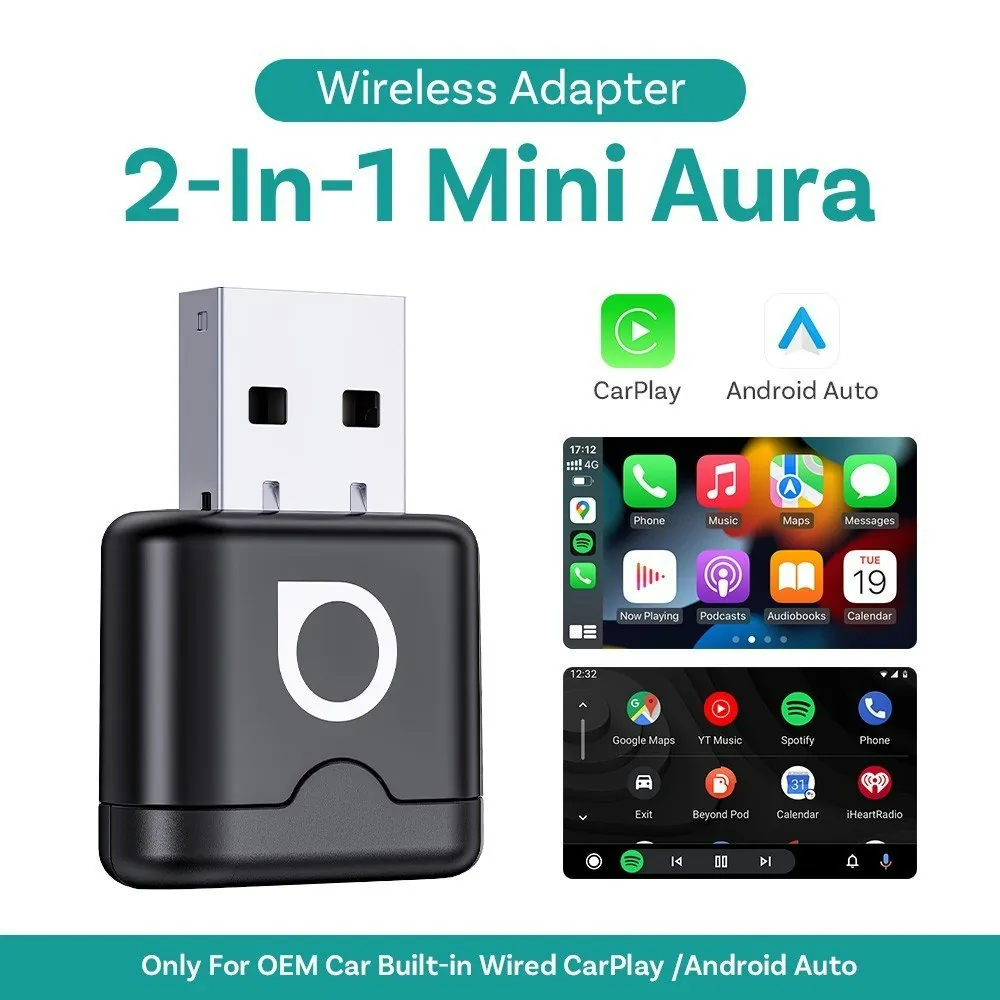 Ottocast Mini Aura Wireless CarPlay / Android Auto Adapter Dongle