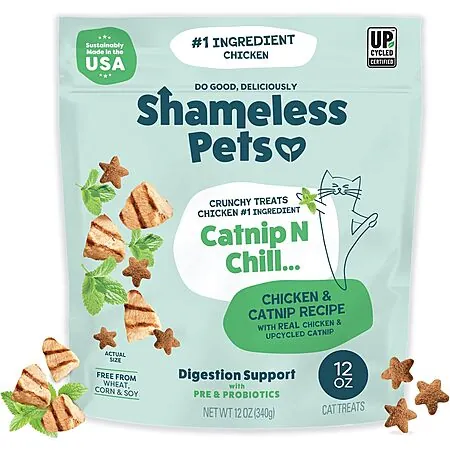 12-Oz Shameless Pets Crunchy Cat Treats (Catnip N Chill - Chicken)