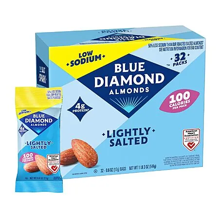 Select Accts: 32-pk 0.6-oz Blue Diamond Almonds Lightly Salted 100 Calorie Packs