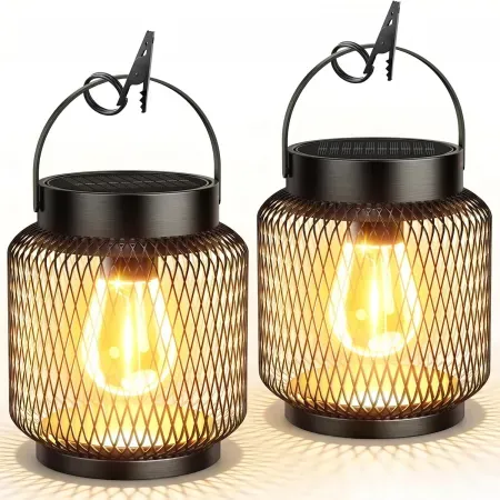 2-Pack KOOPER Metal Solar Hanging Lanterns