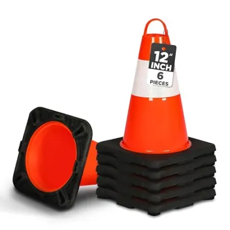 6-Pack Pyle 12" PVC Traffic Cones
