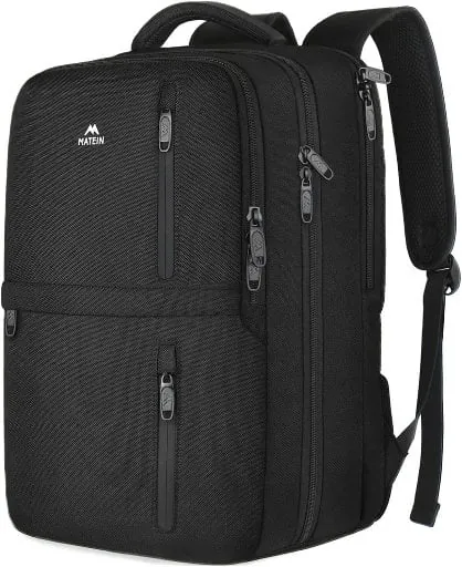 40L MATEIN Carry-On Travel Backpack w/ USB Port & 17" Laptop Slot