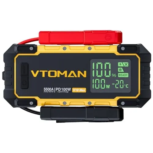 VTOMAN V10 Max 5500A Portable Jump Starter with 100W USB-C Fast Charger